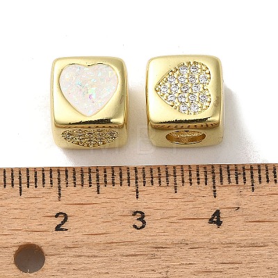 Rack Plating Brass Micro Pave Cubic Zirconia Beads KK-P268-01G-02-1