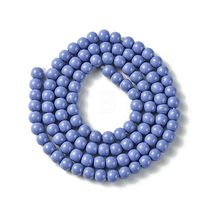 Eco-Friendly Round Baking Paint Glass Beads Strands HY-A003-4mm-RV33-1