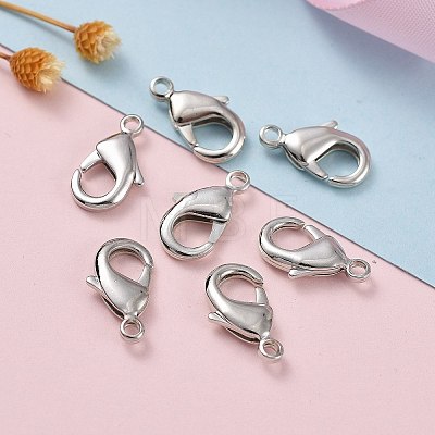 Platinum Brass Lobster Claw Clasps X-KK-903-N-NF-1