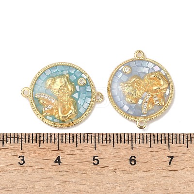 Epoxy Resin & Shell Connector Charms KK-K380-11B-G-1