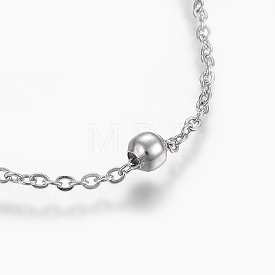 304 Stainless Steel Anklets AJEW-H013-01-1