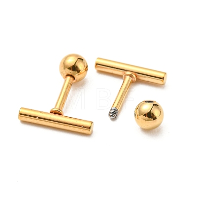 Ion Plating(IP) 304 Stainless Steel Stud Earrings EJEW-Z034-04B-G-1