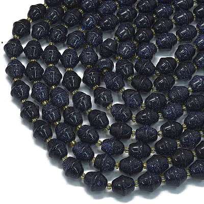 Synthetic Blue Goldstone Beads Strands G-K389-D05-01-1