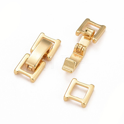 Eco-Friendly Brass Watch Band Clasps KK-M225-28G-1