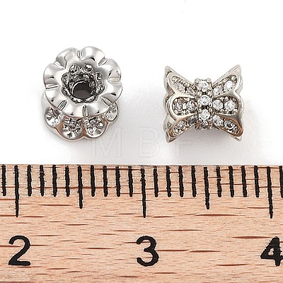 Brass Micro Pave Clear Cubic Zirconia Beads KK-P271-39A-02-1