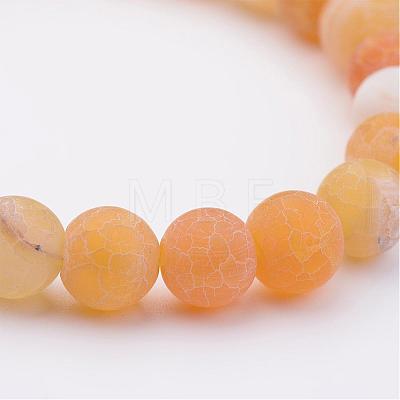 Natural Weathered Agate(Dyed) Stretch Beads Bracelets BJEW-JB02513-02-1
