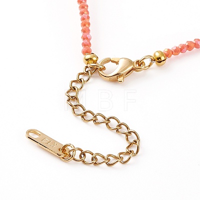 Natural Shell Letter Pendant Necklaces NJEW-JN03305-03-1