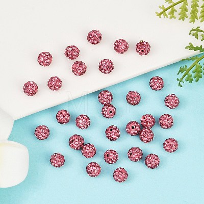 Polymer Clay Rhinestone Beads RB-H284-6MM-Half-209-1