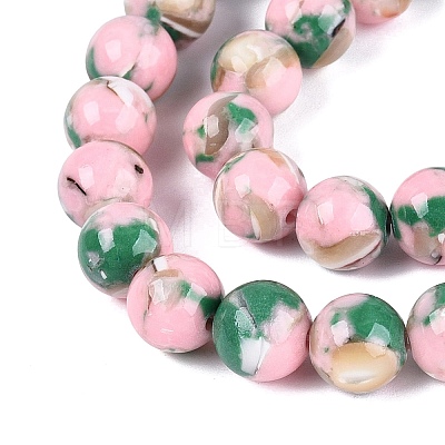 Assembled Synthetic Turquoise and Trochus Shell Beads Strands G-N369-02D-01-1