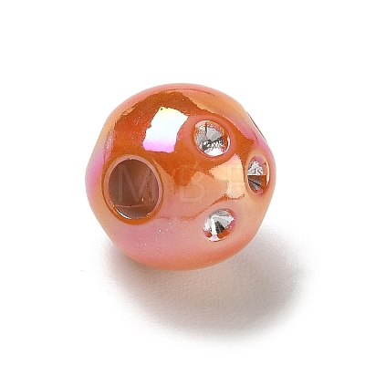 UV Plating Opaque Acrylic European Bead Rhinestone Settings AC-CBA6658-06F-1