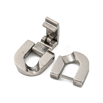 Non-Tarnish 304 Stainless Steel Fold Over Clasps STAS-B029-05C-1-1