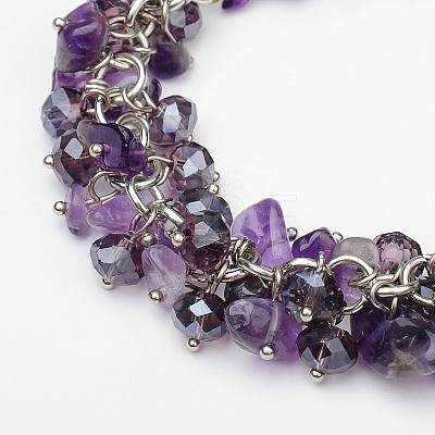 Trendy Women's Gemstone Bracelets BJEW-JB01569-02-1