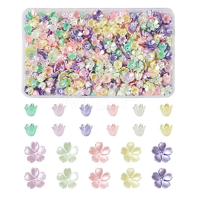 Jewelry 550Pcs 11 Colors Spray Paint ABS Plastic Imitation Pearl Beads MACR-PJ0001-06-1