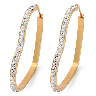 304 Stainless Steel Heart Hoop Earrings EJEW-S242-01G-F-1