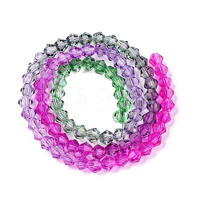 Gradient Color Baking Painted Glass Bead Strands X-DGLA-A039-T6mm-A09-1