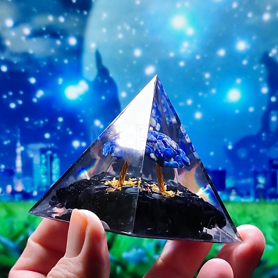 Orgonite Pyramid Resin Display Decorations TREE-PW0001-63B-1