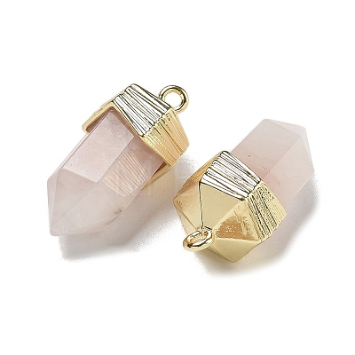 Natural Rose Quartz Faceted Pendants G-G181-03G-04-1