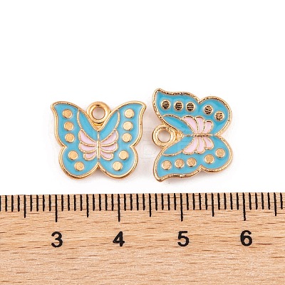 Light Gold Plated Alloy Enamel Pendants FIND-Q100-04KCG-1