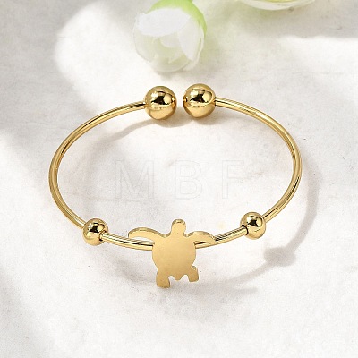 201 Stainless Steel Cuff Bangles BJEW-Z151-02G-03-1