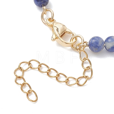 Natural Gemstone Link Chain Bracelets for Women BJEW-JB13315-1