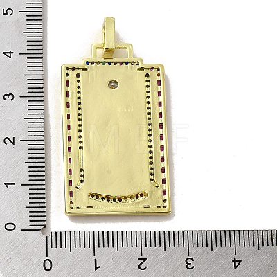 Brass Micro Pave Cubic Zirconia Pendants with Enamel KK-H458-03G-10-1