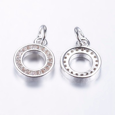 Long-Lasting Plated Brass Micro Pave Cubic Zirconia Charms ZIRC-F069-35-1