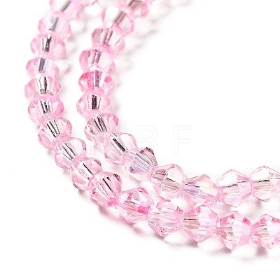 Transparent Electroplate Glass Beads Strands EGLA-S056-4mm-17-1
