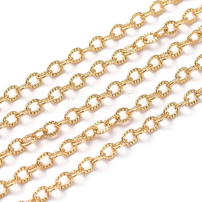 3.28 Feet Brass Textured Cable Chains X-CHC-G005-01G-1
