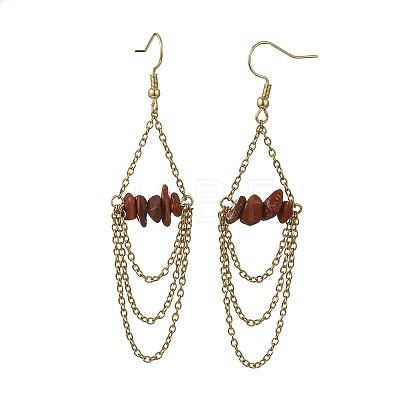 Natural Gemstone Dangle Earrings EJEW-JE07287-1