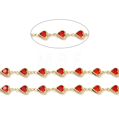 Heart Handmade Brass Glass Link Chains CHC-M024-04G-02-1