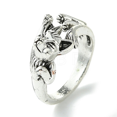 Fox Alloy Open Cuff Rings RJEW-K275-40AS-1