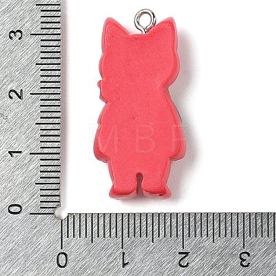 Opaque Resin Cat Pendants RESI-S399-07E-1