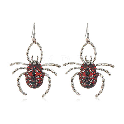 Halloween Spider Alloy Acrylic Dangle Earrings HA3118-1