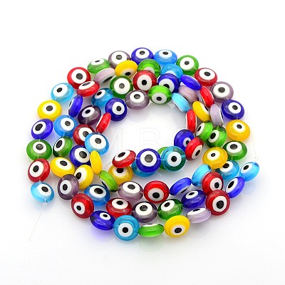 Handmade Evil Eye Lampwork Bead Strands LAMP-J029-10mm-M-1