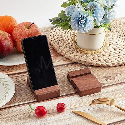 Walnut Wood Mobile Phone Holders AJEW-WH0248-154-1