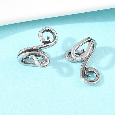 Flower 316 Stainless Steel Non- Piercing Cartilage Earrings AJEW-C044-07A-AS-1