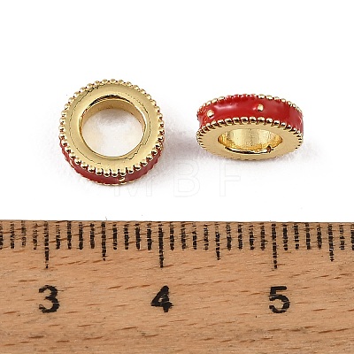 Brass Enamel European Beads KK-CBAF17A-01G-01-1