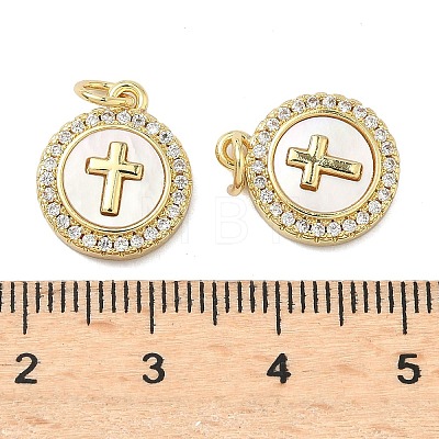 Brass Micro Pave Cubic Zirconia Pendants X-KK-A282-01G-03-1