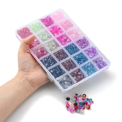 1880Pcs 24 Style Transparent Crackle Glass Beads CCG-YW0001-16-1