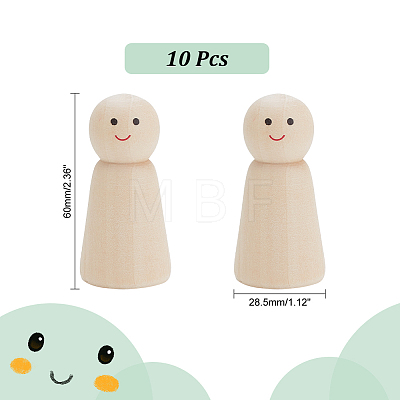 Natural Unfinished Wooden Puppet Ornament DJEW-WH0042-60-1