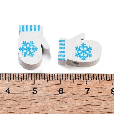 Christmas Theme Printed Wood Beads WOOD-M015-05B-1