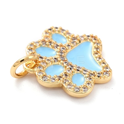 Real 18K Gold Plated Brass Micro Pave Cubic Zirconia Charms ZIRC-L100-085G-05-1