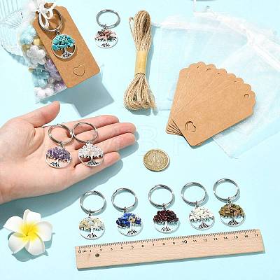 Natural & Synthetic Mixed Stone Keychains KEYC-FS0001-14-1