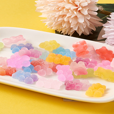 160Pcs 16 Style Opaque Flatback Resin Cabochons RESI-TA0001-34-1