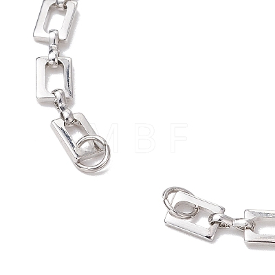 Brass Rectangle Link Chains Bracelet Making AJEW-JB01302-02-1