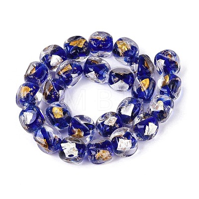 Handmade Gold & Silver Foil Glass Beads FOIL-Q003-01C-1