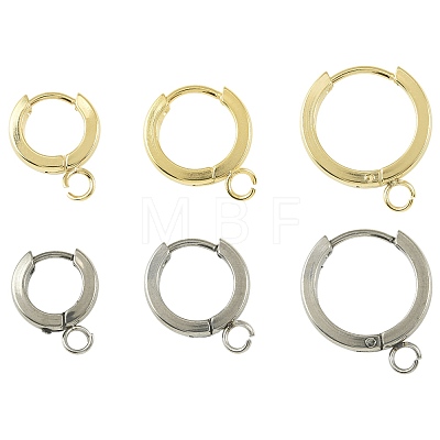 16Pcs 201 Stainless Steel Huggie Hoop Earrings Findings STAS-FS0002-26C-1
