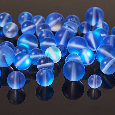 Synthetic Moonstone Beads Strands G-SZ0001-86C-1