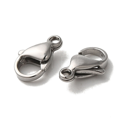 Tarnish Resistant 304 Stainless Steel Lobster Claw Clasps X-STAS-R050-11x7mm-1