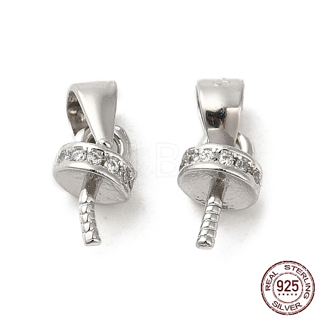 Rhodium Plated 925 Sterling Silver Cup Peg Bails X-FIND-Z008-15P-1